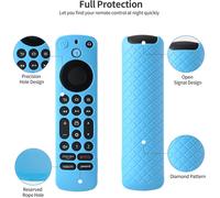 Protection télécommande Fire TV Stick Coque Fire TV Stick Silicone Et Lumineux Compatible avec Fire TV Stick 4K /4K Max Alexa télécommande vocale (3e génération 2021) 2 pièces - (Bleu et Vert)