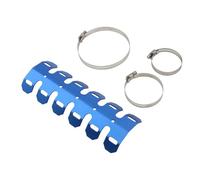 Protection thermique pour silencieux d'échappement de moto 250 mm, pliable, Convient pour Yamaha, Convient pour Beta, Convient pour KTM Protection Pot Echappement(Blue)