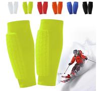 Protection Tibia Ski, Protege Tibia Ski Adulte,1 Paire Chaussette Protege Tibias, Protecteurs de Tibias Élastiques Anti-Collision Longs, Structure en Nid d'abeille, pour Le Skier/Football (Vert, S)