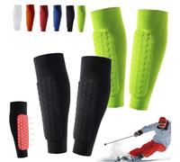 Protection Tibia Ski, ProtèGe Tibia Ski, Chaussette Protege Tibias, Structure AlvéOléE Respirante Et Anti-Choc,Confort LéGer Et Conforme à La Jambe pour Le Alpin (2Pcs-B, XL)