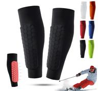 Protection Tibia Ski, ProtèGe Tibia Ski, Chaussette Protege Tibias, Structure AlvéOléE Respirante Et Anti-Choc,Confort LéGer Et Conforme à La Jambe pour Le Alpin (C, S)