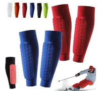 Protection Tibia Ski, ProtèGe Tibia Ski, Chaussette Protege Tibias, Structure AlvéOléE Respirante Et Anti-Choc,Confort LéGer Et Conforme à La Jambe pour Le Alpin (2Pcs-A, L)