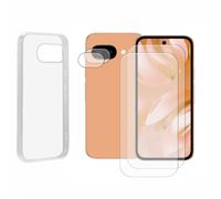 Protection totale pour Google Pixel 9A 5G 6.3"": 2 verre trempé ecran, 2 verre camera, coque transparente - IRIOS