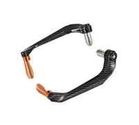 Protection Universelle pour Leviers De Frein Et d'embrayage Guidon Moto - Fibre Carbone Aluminium Compatible pour Yam&AHA pour K&AWAS&AKI 5 Couleurs(Carbon-Orange)