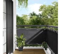 Protection UV imperméable pour balcon - 75 x 800 cm - Anthracite - Brise-vent et séparateur d'intimité - Barrière de garde-corps extérieure parfaite pour la protection du balcon