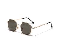 Protection UV Polygone Irrégulier Cat Eye pour femmes Lunettes de soleil de luxe rétro Double couleur nuances UV400 Hommes Lunettes de soleil, 7, Taille unique