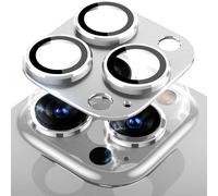 Protection Verre Trempé Objectif Photo Pour Iphone 16 Pro / 16 Pro Max - Cadre Alliage Aluminium, Dureté 9h Anti-Rayures, Argent