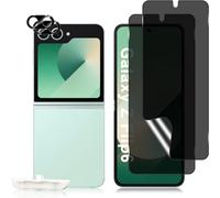 Protection Vie Privée Pour Samsung Galaxy Z Flip6 5g ¿ Lot 2x Film Hydrogel Tpu + 2x Verre Trempé Écran Externe + Kit D'installation