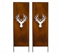 PROTECTION VISUELLE 2x - REST JARDIN DECO 160x50 CM MÉTAL ASPECT ROUILLE ROUI...