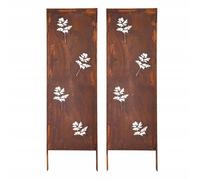 PROTECTION VISUELLE 2x - REST JARDIN DECO 160x50 CM MÉTAL ASPECT ROUILLE ROUI...