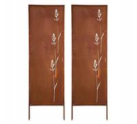 PROTECTION VISUELLE 2x - ROILLE DÉCORATION DE JARDIN 160x50 CM MÉTAL ASPECT R...
