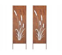 PROTECTION VISUELLE 2x - ROUILLE DÉCORATION DE JARDIN 160x50CM COUPE-VENT...