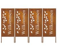PROTECTION VISUELLE 4x - "Bienvenue" ROST JARDIN DECO 100x40CM COUPE VENT MET