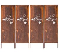 PROTECTION VISUELLE 4x - ROUILLE DÉCORATION DE JARDIN 160x50CM COUPE-VENT MÉT...