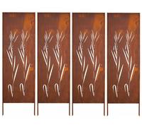 PROTECTION VISUELLE 4x - ROUILLE DÉCORATION DE JARDIN 160x50CM COUPE-VENT MÉT...