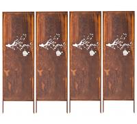 PROTECTION VISUELLE 4x - ROUILLE DÉCORATION DE JARDIN 160x50CM COUPE-VENT MÉT...