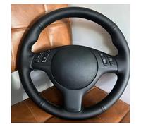 Protection Volant Voiture pour BMW Sport E46 330i 330Ci E39 540i 525i 530i M3 E46 Accessoires Auto Housse Volant Voiture Noire Cuir Microfibre DIY Couvre Volant(3 Colors Thread)