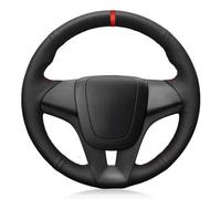 Protection Volant Voiture pour Chevrolet pour Cruze 2009-2014 pour Aveo 2011-2014 pour Orlando 2010 Housse Voiture Cuir Artificiel Noir Souple Cousu Main Couvre(Yellow Thread)