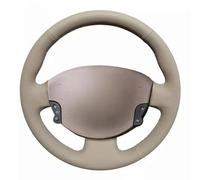 Protection Volant Voiture pour Megane 2 2003-2008 pour Kangoo 2008 pour Scenic 2 2003-2009 Housse Volant Voiture Cuir Artificiel Beige Souple Couvre(Gray Thread)