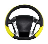 Protection Volant Voiture pour Toyota pour Prius 30 20 pour Prius V pour Prius C pour Prius pour Prime Housse De Volant De Voiture en Cuir PU Antidérapant(Yellow)