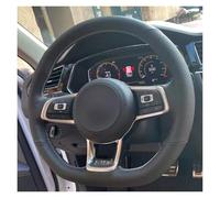 Protection Volant Voiture pour VW pour Golf 7 pour GTI pour Golf R MK7 pour Polo Accessoires Intérieur Housse Volant Voiture Tressage Cuir Artificiel Couvre Volant(Gray Thread)