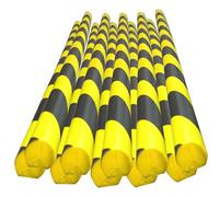 Protections d'angle en Mousse De 39", Protections d'angle Autocollantes avec Bandes Noires Et Jaunes, Protections De Sécurité pour Murs, Escaliers, Garages Et Entrepôts(D-Shaped,10PCS)