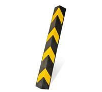 Protections d'angle Murales en Caoutchouc Réfléchissantes, Protection Angle Mur, Butée de Stationnement à Rayures Jaunes, pour Garage, Parking, Entrepôt, Bureau(100cm)