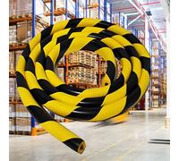Protections d'angle pour Murs De 5 M, Bandes Anti-Collision Jaunes Et Noires, Embouts Autocollants en Caoutchouc NBR pour Colonnes De Garage, Murs D'entrepôt Et Espaces Commerciaux(U-Shaped,10PCS)