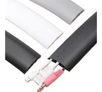 Protections de câbles de Sol en PVC, Manchons de câbles Autocollants, Cache-câbles for la Maison et Le Bureau, conduits de câbles Flexibles, Accessoires de câblage(Grey,2M)