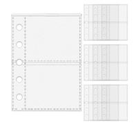 Protections de feuilles | Pages de protection de à 5 anneaux M5 - Pochettes de protection pour billets Cartes Photos Recettes Autocollants Personnel administratif Étudiants Bureau École
