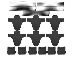 Protections de Fourche VTT 6 pièces, Garde - boue courts noirs en plastique robuste - Protègent du boue et saleté, installation facile sans outil pour vélo montagne (Pas de norme)