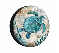 Protections De Pneus De Roue Tortue Verte, Carte Marine, Algues 16 inch | Durable housses de protection pour pneus Poussière Couverture de Pneu Pour caravanes SUV remorque