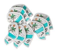 Protections De Tête pour Clubs De Golf - Étui De Protection avec Motif Tropical | Ensemble De 9 Pièces De Housses pour Fers | pour Entraînement Compétition Parcours Practice et Voyage