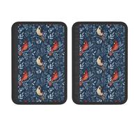 Protections d'épaules de ceinture de sécurité pour adultes, motif cardinal rouge et branches - Housse respirante et ajustable, taille universelle pour voitures, SUV et accessoires de ge