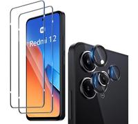 Protections Écran Xiaomi Redmi 12 4g ¿ Pack 2 Verres Trempés 0,33 Mm + 1 Protection Objectif, 9h Hd, Oléophobe Anti-Empreintes, Installation Facile, Compatible Déverrouillage Facial