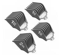 Protections pour tondeuse avec clip en métal de 3,2 cm, 3,8 cm, 4,4 cm, 5,1 cm, compatibles avec la plupart des tondeuses Wahl, 4 peignes professionnels extra longs de 25,4 cm, 45,6 cm, gris