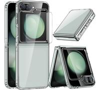 Protective Camera Case For Samsung Galaxy Z Flip 6 And Tempered Glass, Case For Samsung Z Flip 6 Slim Shockproof Anti-Yellow Anti-Scratch Cover Case Transparent