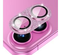 Protective Camera Lens For Iphone 16 / Iphone 16 Plus, 9h Lens Protection Film [Scratch Glass] [Ultra Hd] Camera Protector, Glitter Pink