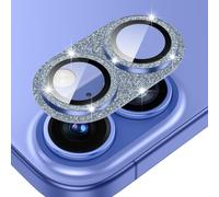 Protective Camera Lens For Iphone 16 / Iphone 16 Plus, 9h Lens Protection Film [Scratch Glass] [Ultra Hd] Camera Protector, Glitter Blue