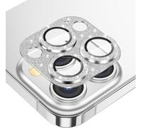 Protective Camera Lens For Iphone 16 Pro /Iphone 16 Pro, 9h Protective Lens Film [Scratch Glass] [Ultra Hd] Metal Ring Camera Protector, Silver Glitter