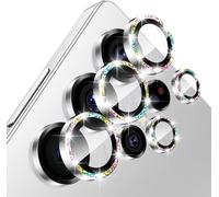 Protective Camera Lens For Samsung Galaxy S25 Ultra 5g, 9h Lens Protection Film [Scratch Glass] [Ultra Hd] Individual Metal Ring Camera Protector, Glittered Coloree