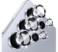 Protective Camera Lens For Samsung Galaxy S25 Ultra 5g, 9h Lens Protection Film [Scratch Glass] [Ultra Hd] Individual Metal Ring Camera Protector, Glitter Blue