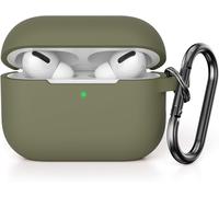 Protective Case Compatible with AirPods Pro 2 Case, Anti-Shock Silicone Protective Cover, Non-Slip Protective Case for Airpods Pro 2 (2022) with Carabiner, Army Green