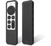 Protective Case Compatible With Apple Tv Siri Remote 2022/2021 - Lightweight Anti-Slip Shockproof Silicone Case Cover Black