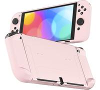 Protective Case Compatible with Nintendo Switch OLED,Dock for Switch Console OLED and Joycon,Cute Accessories for Switch OLED with Comfortable Grip-Pink