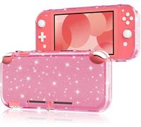 Protective Case Compatible with Switch Lite,Soft and Transparent TPU Protective Case with Anti-Shock and Anti-Scratch Design for Switch Lite,Crystal Glitter,Pink