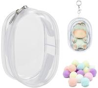 Protective Case for labubu avec poupée de Dessin animéComprenant Un Porte-clés et Un PomponBlanc