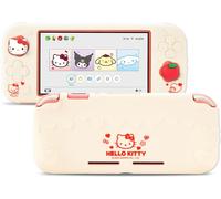 Protective Case for Switch Lite,Soft Silicone Anti-Scratch Cover with 2 Stick Caps-HLK Off White