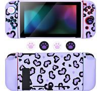 Protective Case for Switch,Soft Cover for Love Hearts Print with 2 Joycon Cases and 4 Thumb Grip Caps,Purple Switch