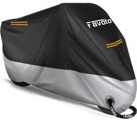 Protective Cover For Motorcycle 210d Oxford Cover With Reflective Strips, Resistant To Bird Droppings, Water, Dust, Snow, Rain, Wind, Leaves Xxxl 265 X 105 X 125 Cm, Black + Silver